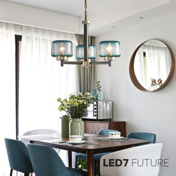 Loft Industry Modern - Elis2 Blue Chandelier